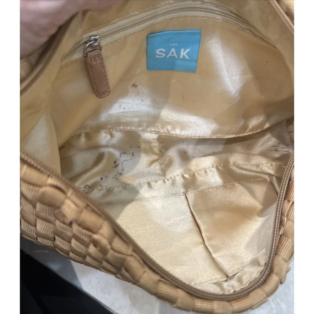 The Sak Shoulder Bag Brown Beige Woven Purse Charm Viscose Staple‎ Yarn *See
